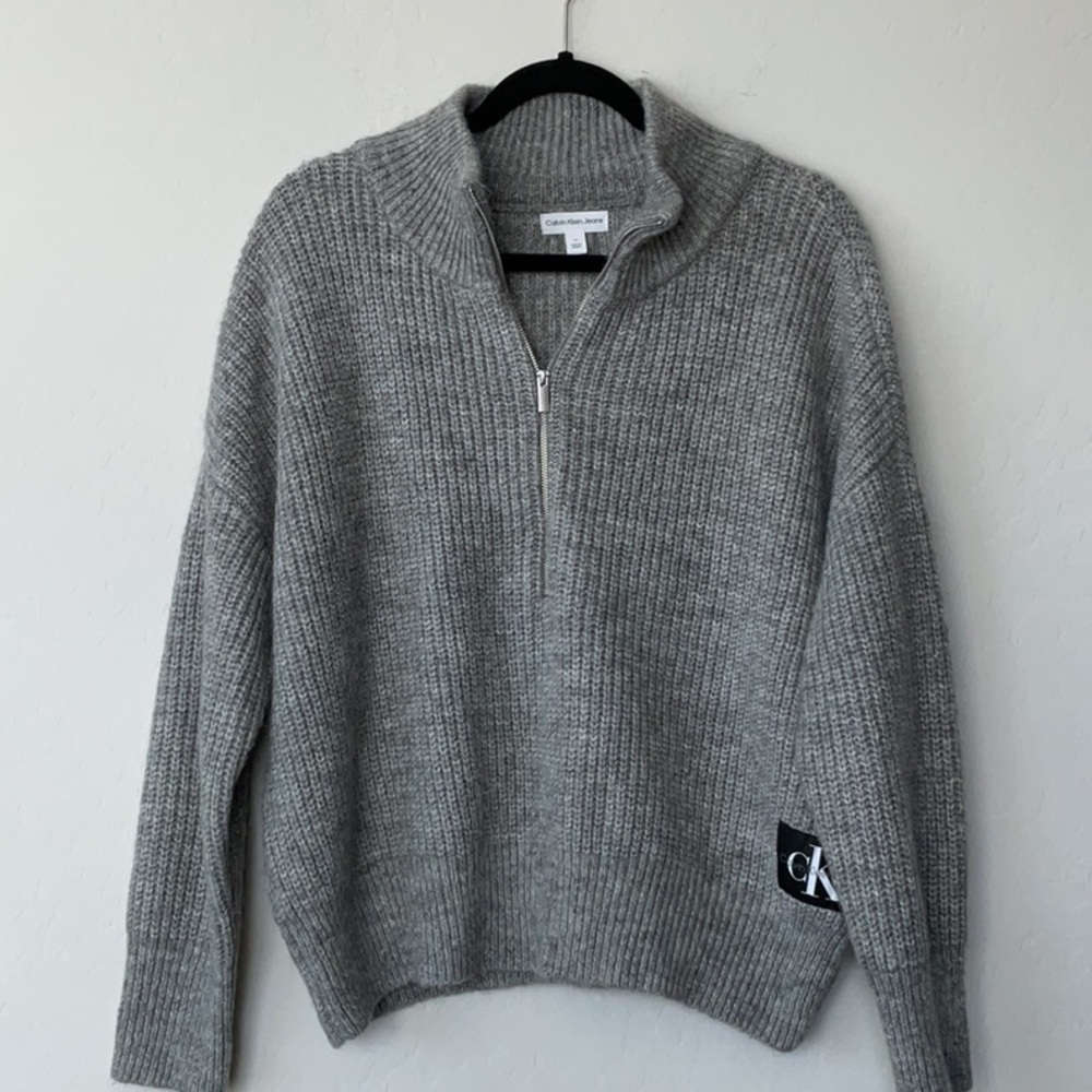 Calvin Klein Gray Half-Zip Sweater